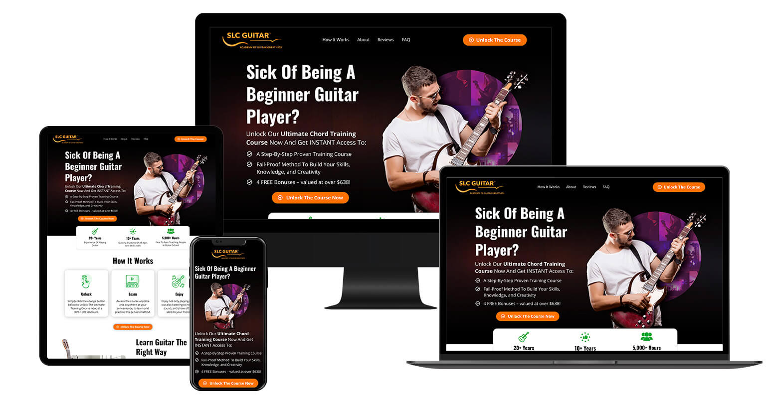 Guitar main Landing Page By Jeremy
