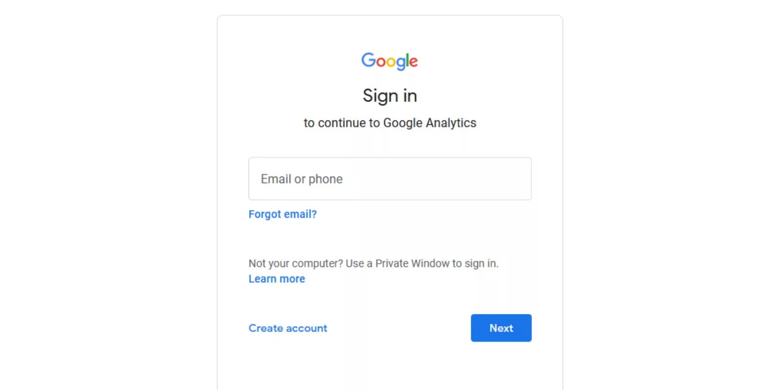 Sign in to your Google Analytics account for Setting Up a GA4 Property